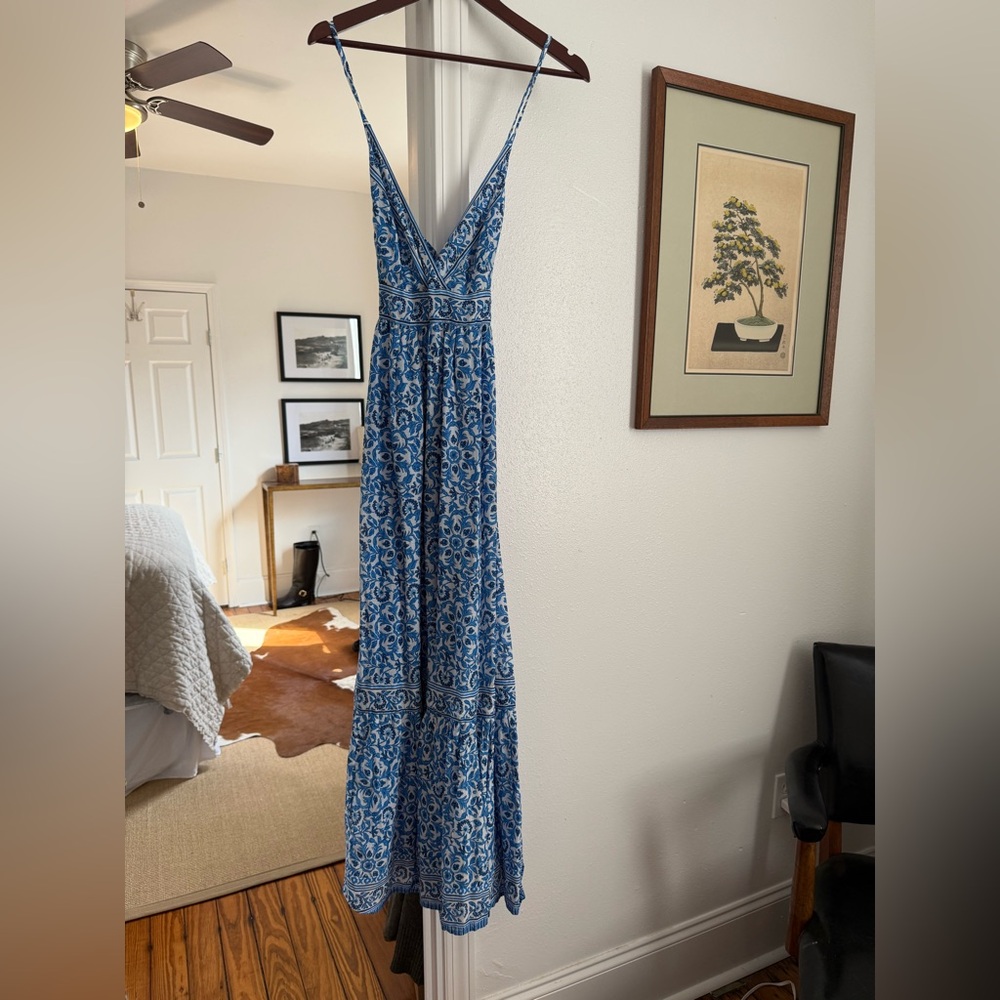 Vineyard Vines Blue and White Floral Maxi Dress